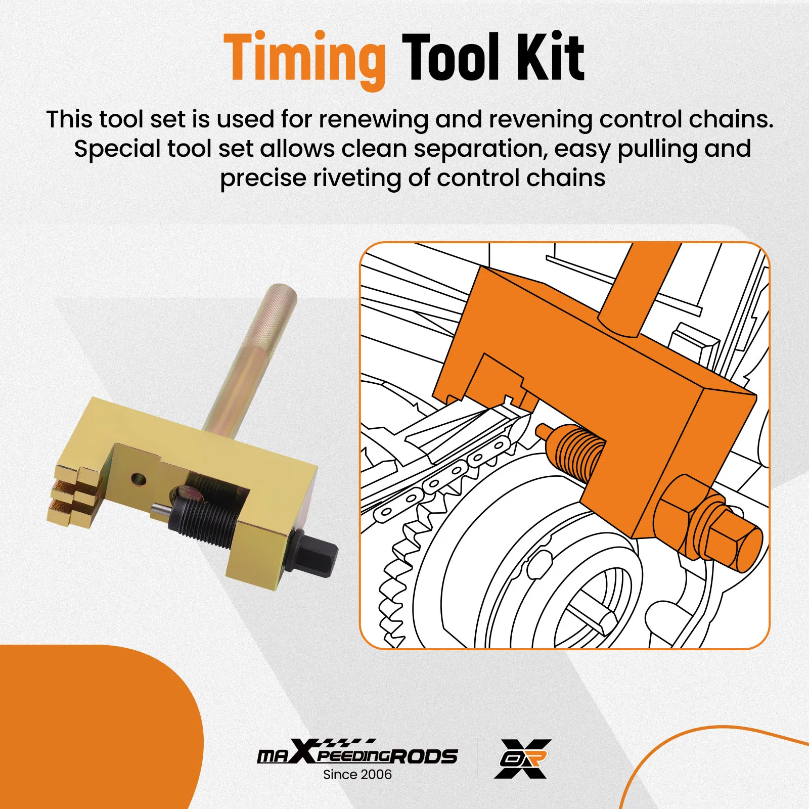 Camshaft Engine Timing Chain Riveting Tool for Benz M271 M272 Simplex Duplex