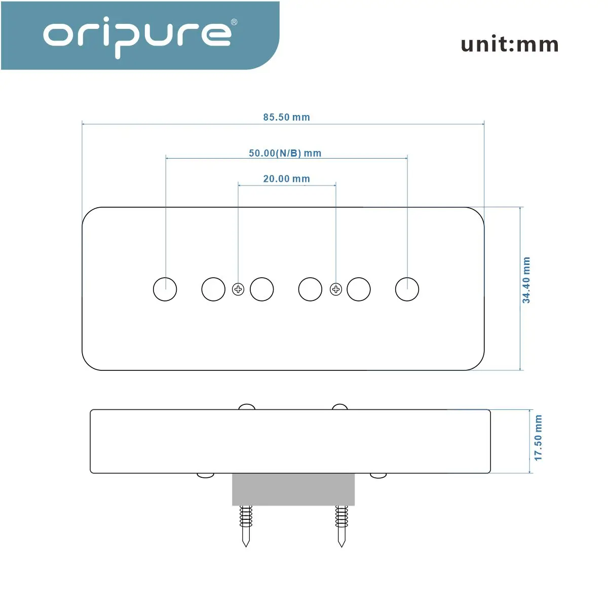 OriPure JDPY501 Vintage Alnico 5 P90 Guitar Pickup Neck / Bridge Soap Bar Single Coil Pickup Guitar Parts