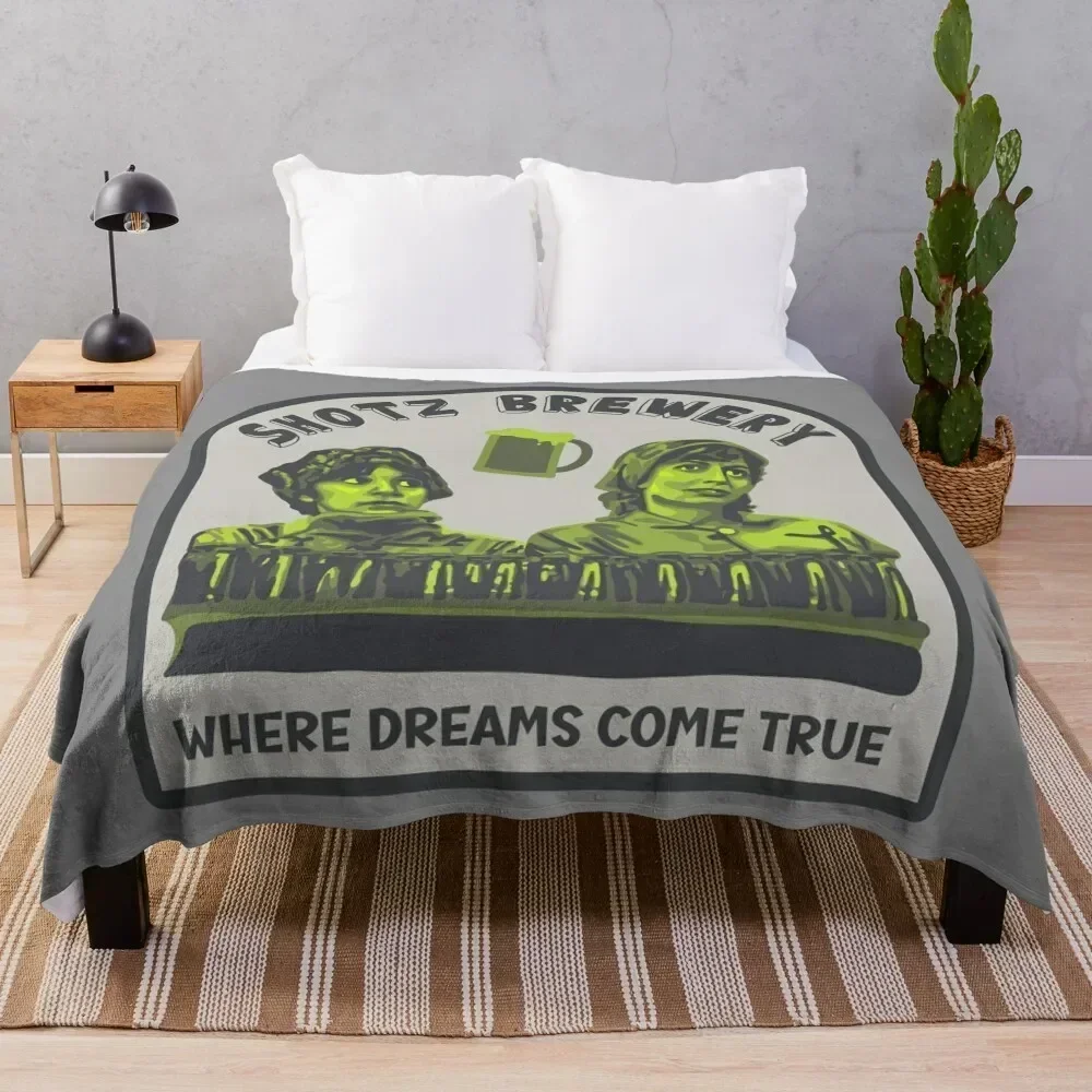 

Shotz Brewery - Laverne and Shirley Throw Blanket Cozy Napping Blanket Gift for Mom Dad