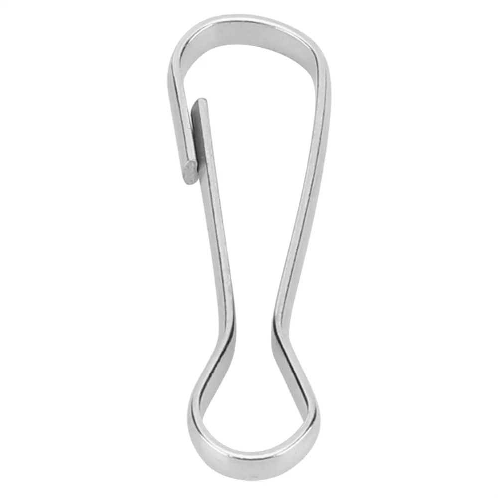100pcs Durable 304 Stainless Steel Spring Hooks Rust-Proof Metal Thicken Lanyard Clasp Hooks Heavy Duty Zipper J Clip ID Card