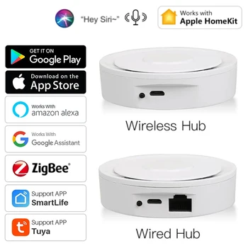 HomeKit Zigbee3.0 Gateway Smart Home Wired Wireless Bridge Tuya Hub Smart Life with Apple iPhone Siri Alexa Google
