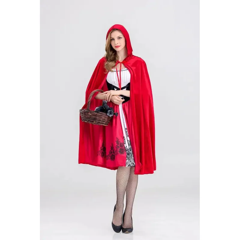 

New Little Red Riding Hood Costume Castle Queen Costume Halloween Cosplay Uniform Adult Role Playing Costume