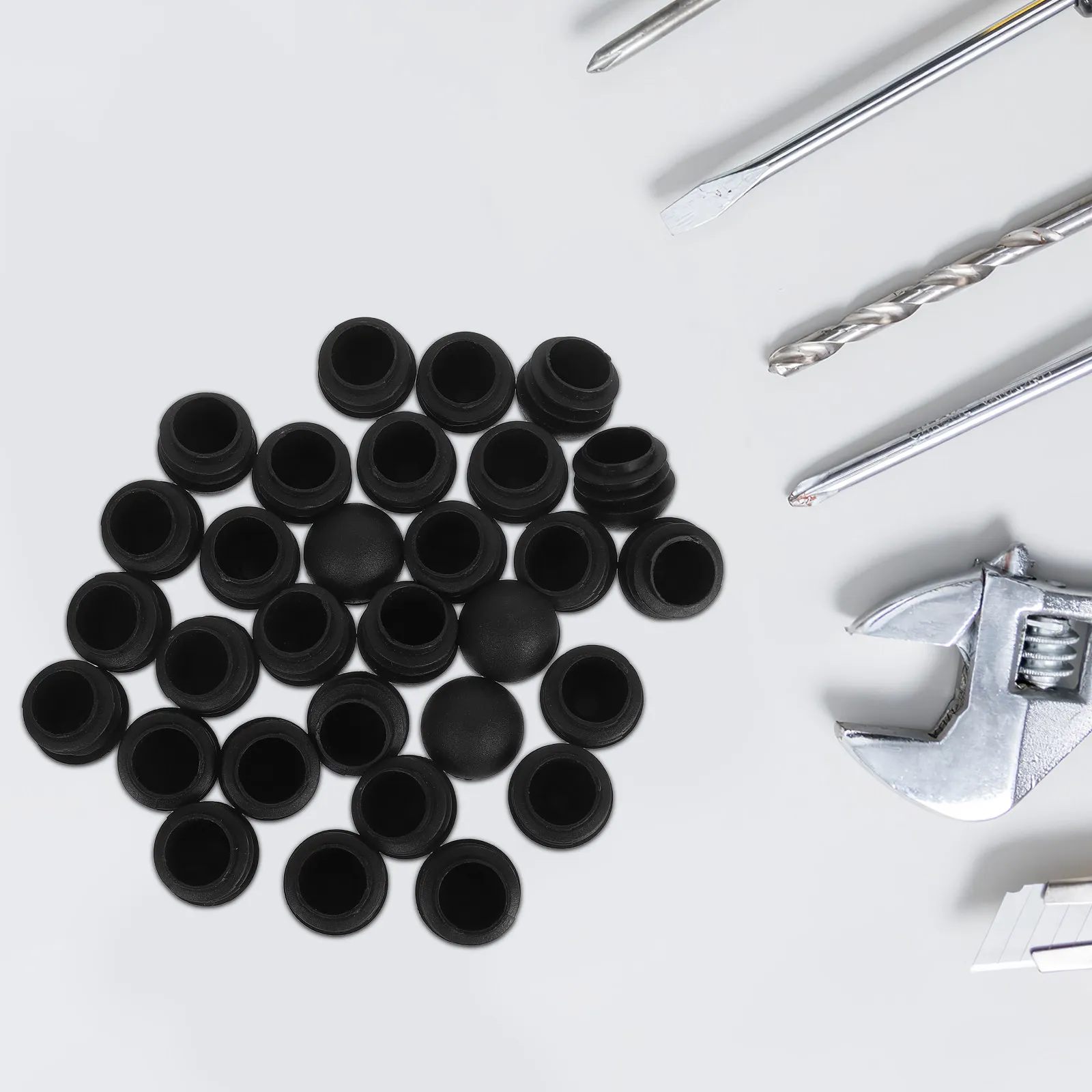 30pcs Round Tubing End Caps 25Mm Plastic Chair Leg Plugs Caps For For Furniture Glide Protector Insert Hardware