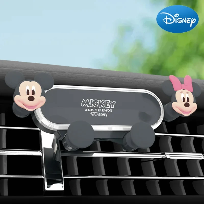 Soporte para teléfono móvil con salida de aire de coche de Mickey Mouse de Disney, soporte de navegación con dibujos animados, movimiento