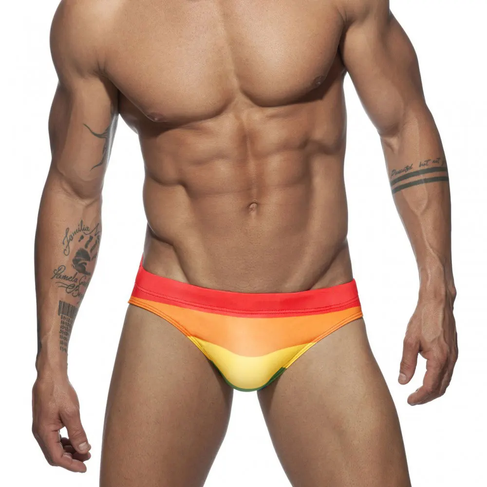 

Rainbow Men's Swimwear 2022 Sexy Summer Swimsuit Briefs Low Waist Bathing Suit Bulge Beach Wear Fashion Short Sport Homme Swim