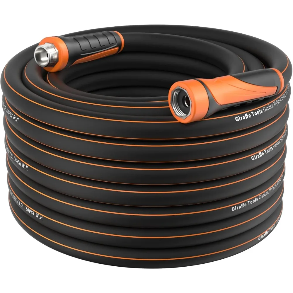 

Garden Hose 75ft x 5/8", Water Hose Heavy Duty, Flexible, Lightweight Hybrid Hose with Swivel Handle, Male to Female Fittings