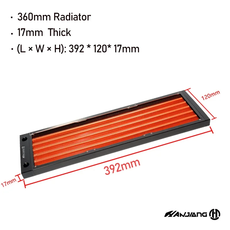17mm Super Thin Copper  Radiator Computer Water Cooler 240mm ,240/360mm Radiator Water Cooler for PC Cooling G1/4 "