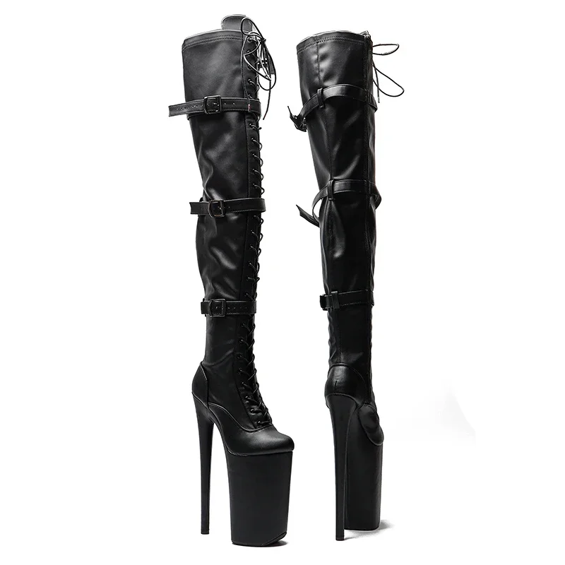 Leecabe 26CM/10 Zoll Matte PU sexy exotische High Heel Plattform Party Schuhe Stripper Ferse Pole Dance Stiefel