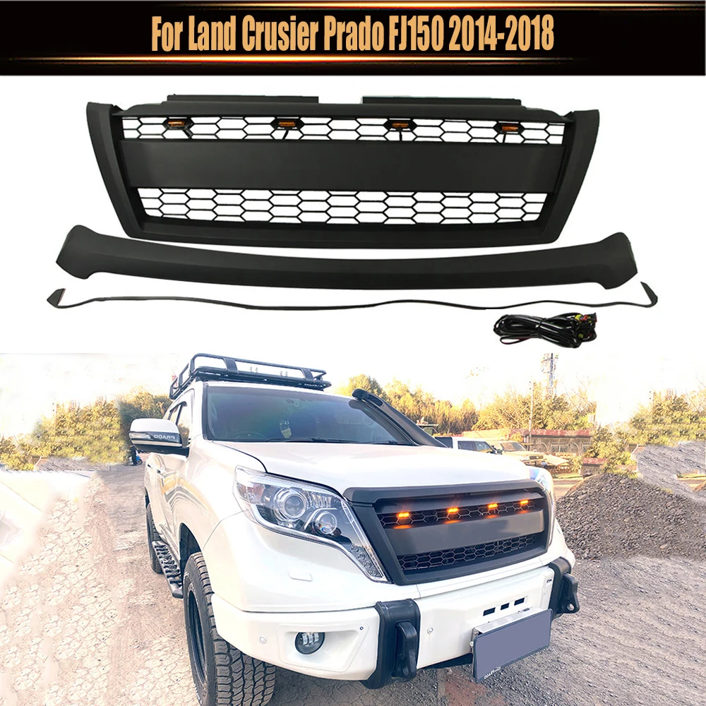 

For Land Crusier Prado FJ150 2014-2018 Car Accessories ABS Front Bumper Frame Grill Modified Mask Radiator Grille Cover