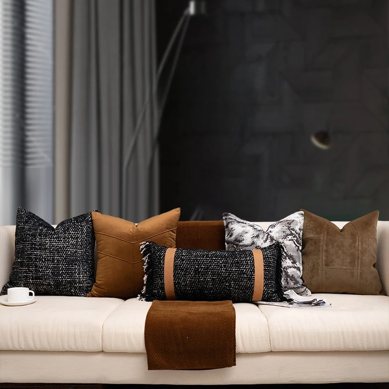 30X50/45X45/50X50CM Coffee Throw Pillow Cover Modern Light Luxury Waist Cushion Cover Decor Home Decorative Pillowcase