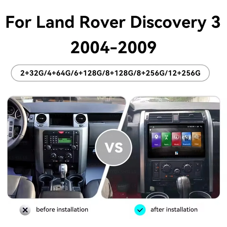 For Land Rover Discovery 3 2004-2009 Car GPS Navigatio System with CarPlay Android Auto 4G & HD Touchscreen Multimedia Car Radio