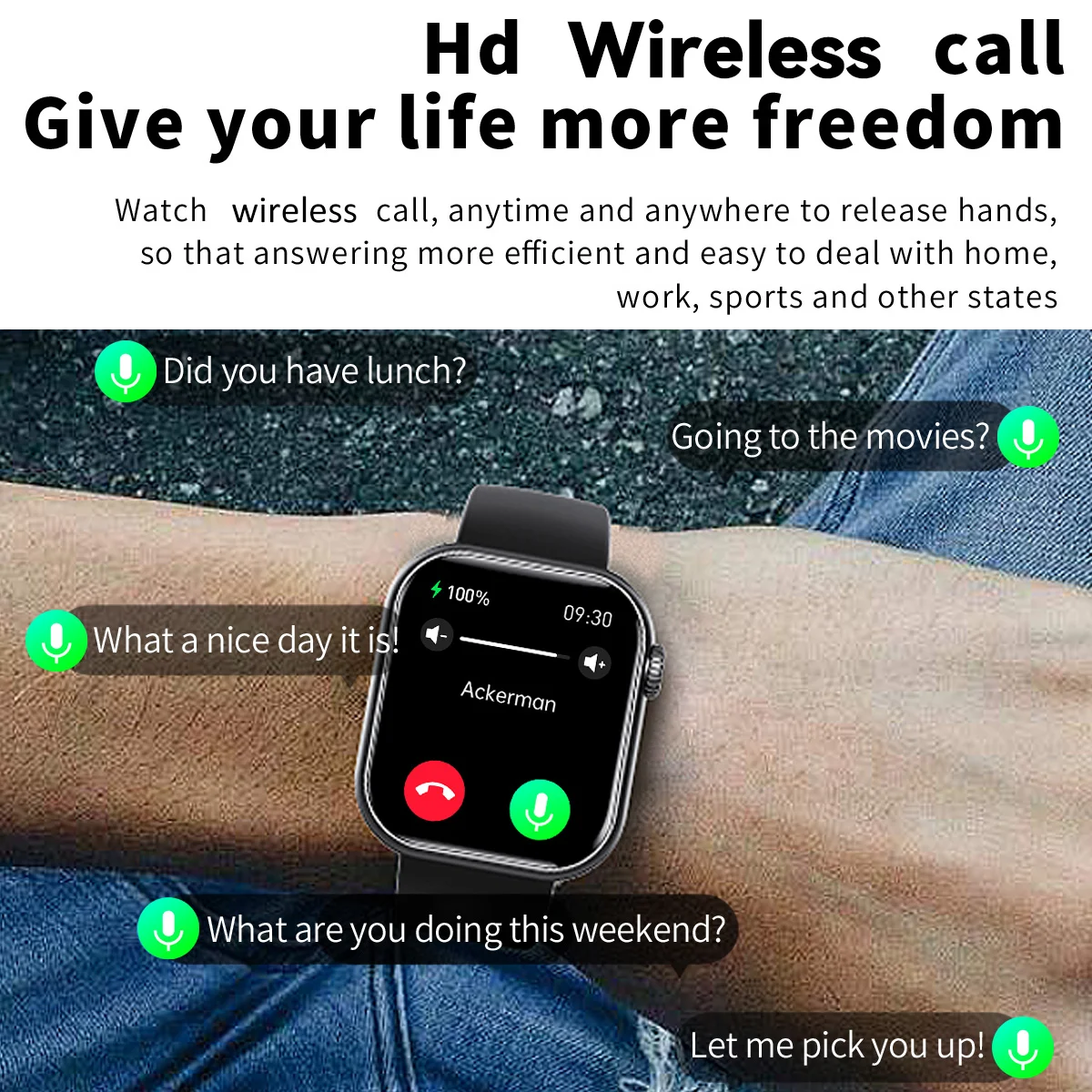 JOEME 1,91 Zoll Full Touch Screen Bluetooth Anruf Smart Watch mit 24-Stunden-Gesundheitsüberwachung Sport F57 Smartwatch für IOS Android