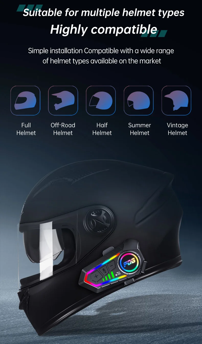 Y10 Max Motorradhelm Bluetooth 6.0 Intercom CVC+DSP Dual Intelligent Noise ReductionInter Comunicador – Detail 13