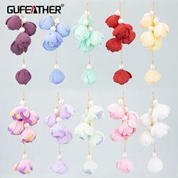 GUFEATHER MC50,jewelry accessories,18k gold plated,copper,flower,charms,diy pendants,jewelry making,wedding earrings,2pcs/lot