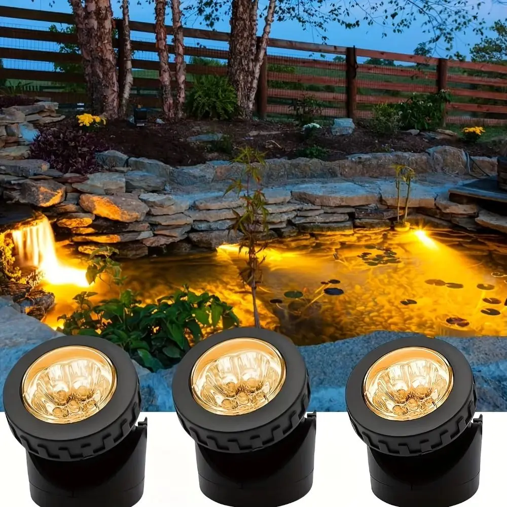 

Dual Waterproof Solar Pond Spotlights 1.2V/3.7V Auto On/Off Solar Underwater Lights Submersible LED 6