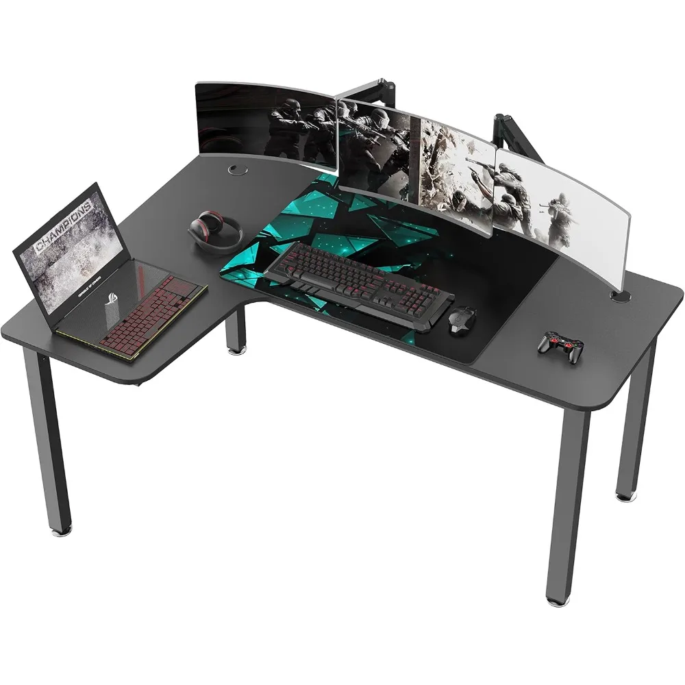 

It's_Organized L Shaped Computer Desk, 60 Inch Corner Gaming Desk, Study Writing Desk, Modern Gaming Table Workstation with Larg