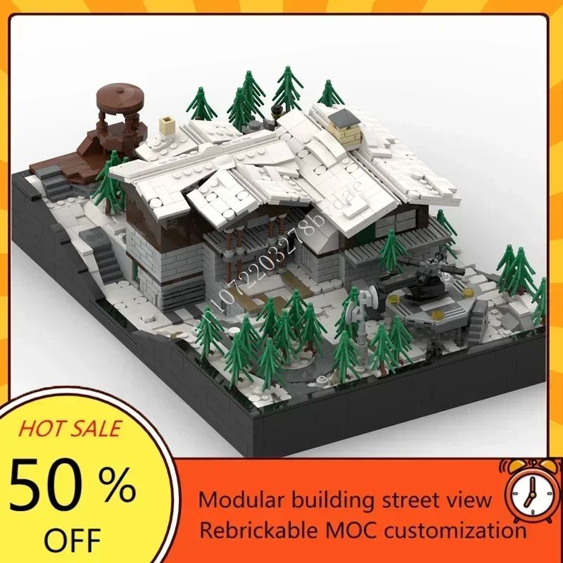 

1843 шт., Rainbow Six Siege Chalet Mansion, модульная MOC, индивидуальная модель с видом на улицу, архитектурная модель, сделай сам, строительные игрушки, подарки для детей в возрасте