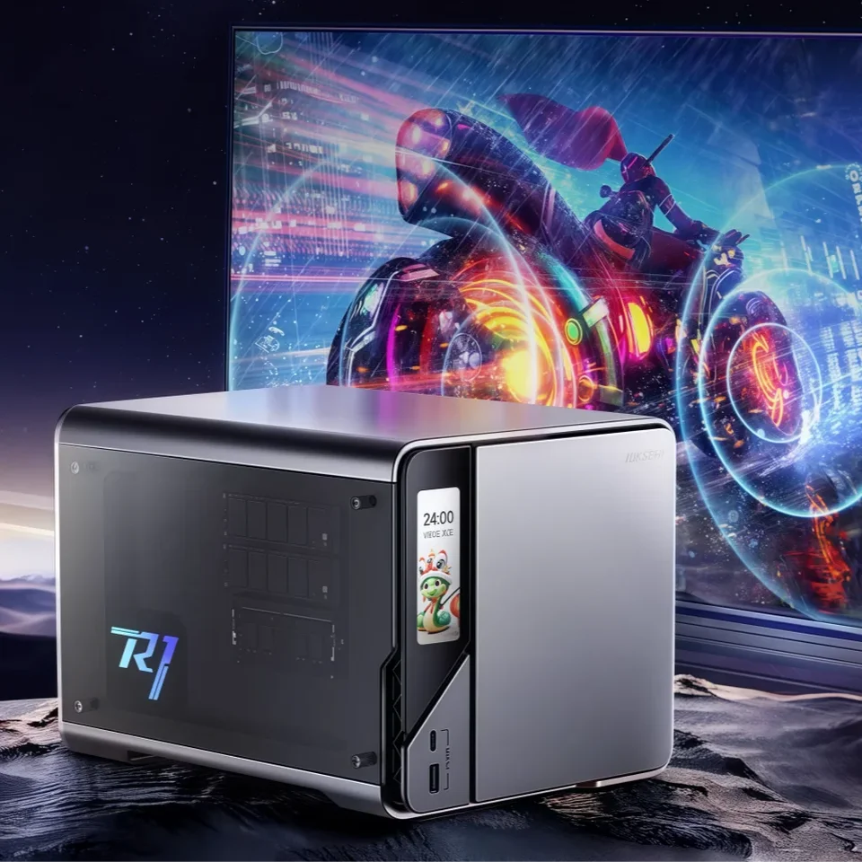 TLF NEW 터치 스크린 N100 홈 미니 NAS PC 쿼드 코어 8GB DDR5 도커 듀얼 랜 4베이 SATA HDD NVMe SSD 스토리지 썸네일 7