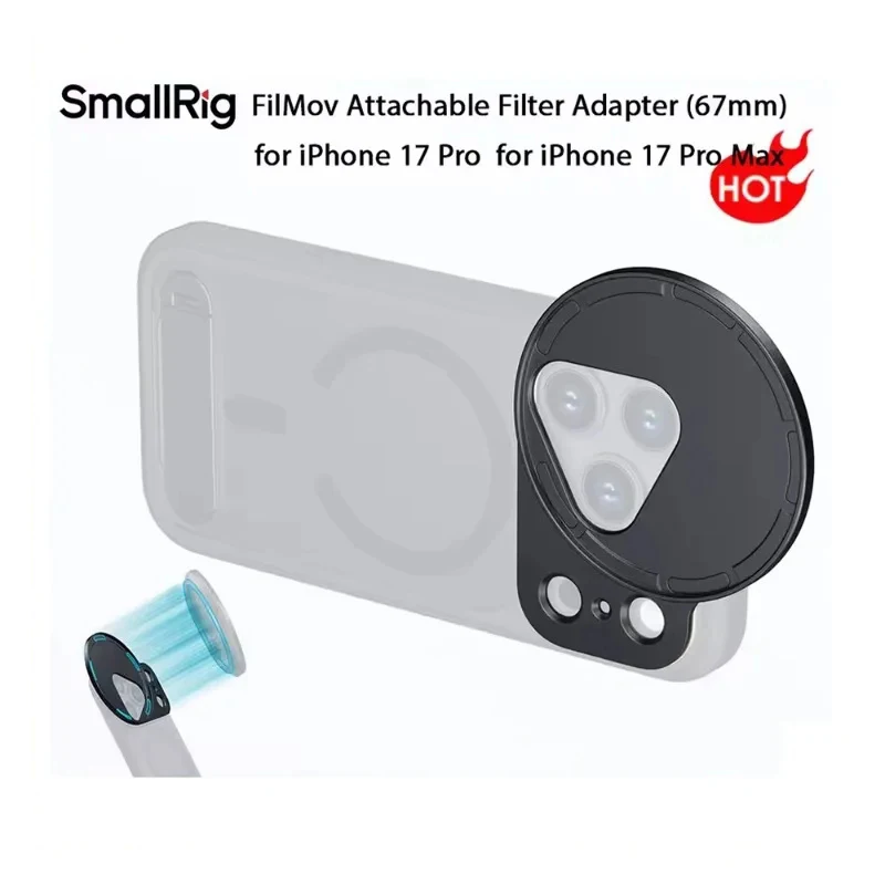 Smallrig FilMov Magnetic Lens Filter Adapter Ring for iphone 17Pro/proMax Photography Accessory Attachable 67mm Filter 5547/5548