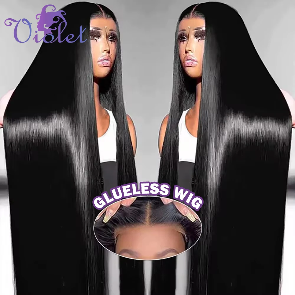 

30 32 Inch Bone Straight 13x4 Glueless Wigs Human Hair Ready To Wear 200% Full Lace Frontal Wigs Wear&Go Glueless Wig For Women