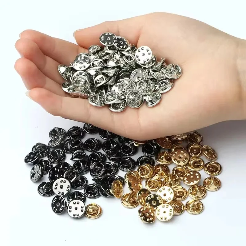 100-500Pcs Metal Locking Pin Back Brooch Badge Holder Butterfly Clasp For Enamel Pins DIY Jewelry Material Hand Making Craft  ﻿