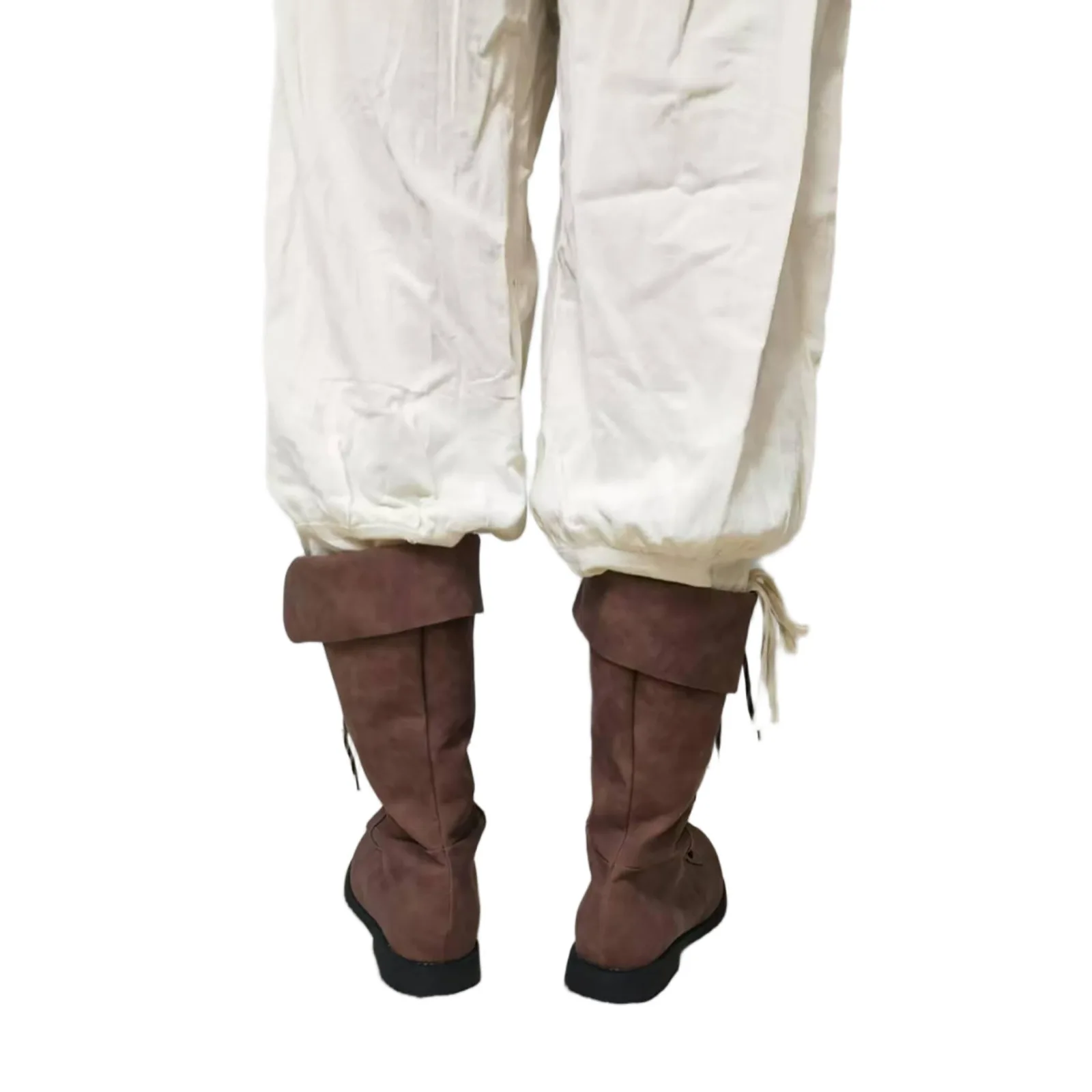 Herren Retro Mittelalterliche Renaissance-Stiefel Ritter Piraten Cosplay Schuhe PU-Leder Flache Halbhohe Stiefel für Halloween Rollenspiel Party Kriegerstiefel – Detail 3