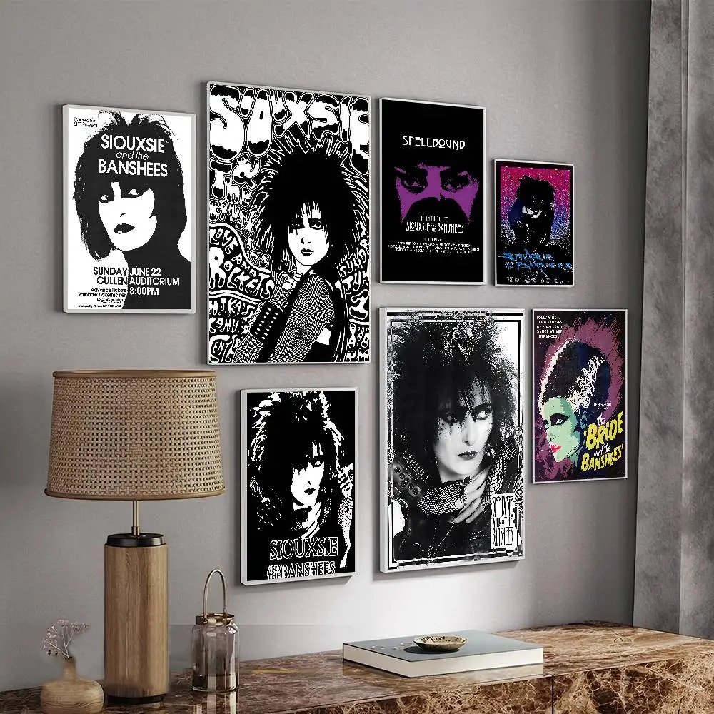 S-Siouxsie And The B-Banshees ملصق ورق أبيض عتيق لغرفة البار مقهى ديكور لوحة زخرفية عتيقة #3