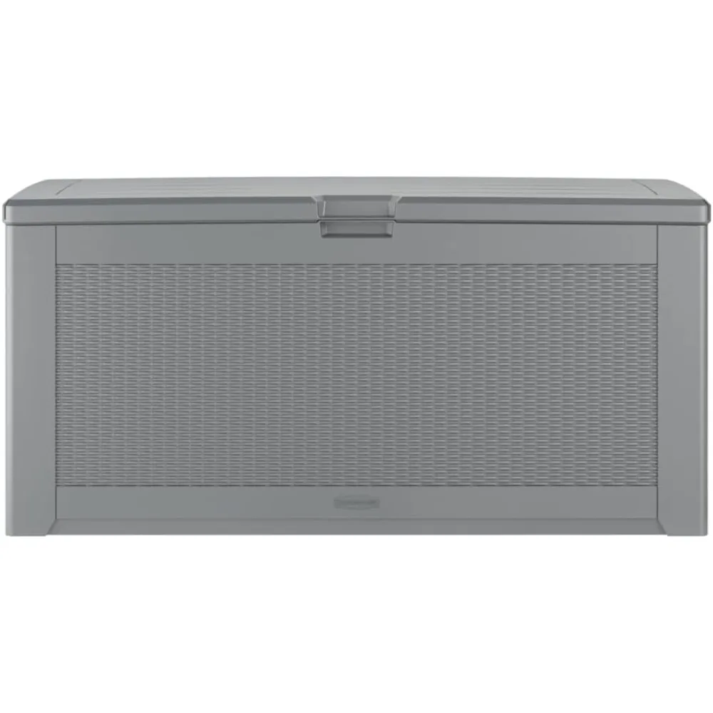 Rubbermaid-Boîte de terrasse d'extérieur, extra large, résistante aux intempéries, grise pour la pelouse, le jardin, la piscine, le rangement d'outils, l'organisation de la maison