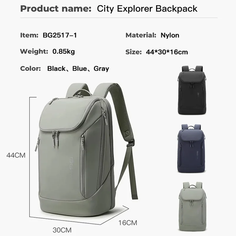 BANGE Hot Sell Simple Design New Arrival Soft Lightweight Waterproof Men Casual Laptop Backpack  for 15.6 inch Laptop by Nylon
