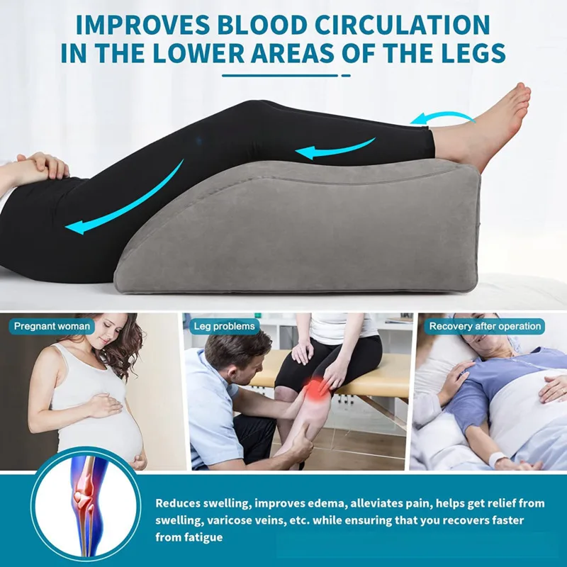 Vein Cushion Leg Lift Pillow Knee Protect for Sleep Inflatable Wedge Footrest Comfort Improve Blood Circulation Reduce Swelling