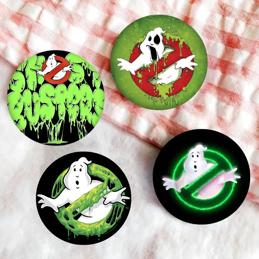 فيلم G-Ghostbusters 58 مللي متر لطيف أنيمي الشكل أيقونة شارة اليدوية صفيح بروش لحقيبة الظهر الملابس الصدر حلية الهدايا