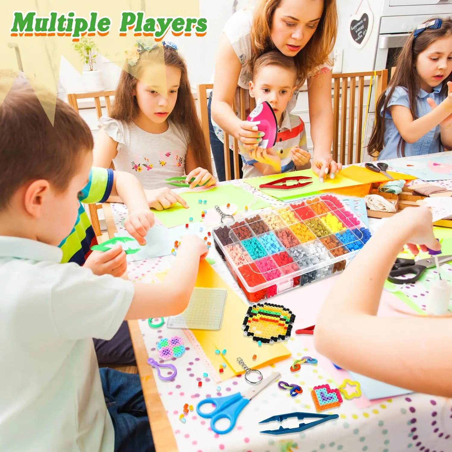 Zestaw koralików do zaplatania, 24 kolory, puzzle pikselowe, tablice z kołkami, koraliki Perler Hama, kreatywna zabawka dla dzieci do rękodzieła, prezent, zestaw do majsterkowania DIY