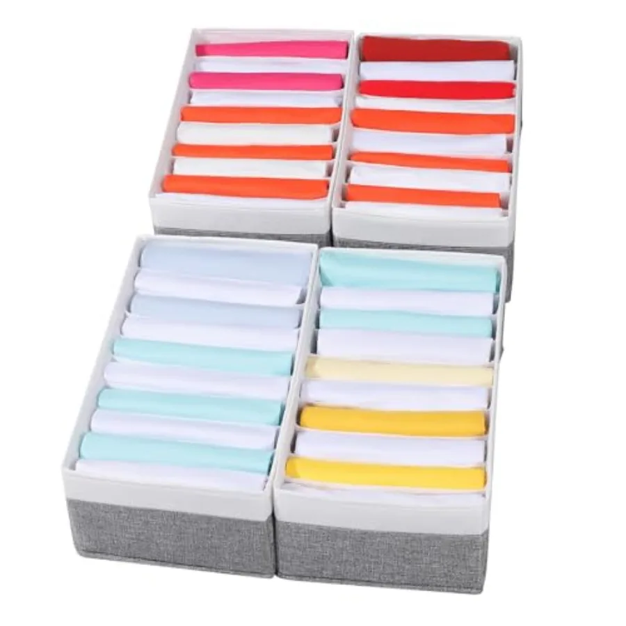 

Набор из 4 органайзеров для футболок и одежды с 10 отделениями, коробка для хранения в шкафу, органайзер для складанной одежды