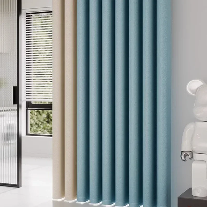 حجم مخصص الأبيض تول الأوروبي بسيط كامل الضوء واقية من الصوت ظلة الستائر لغرفة المعيشة غرفة الطعام باب غرفة نوم #5