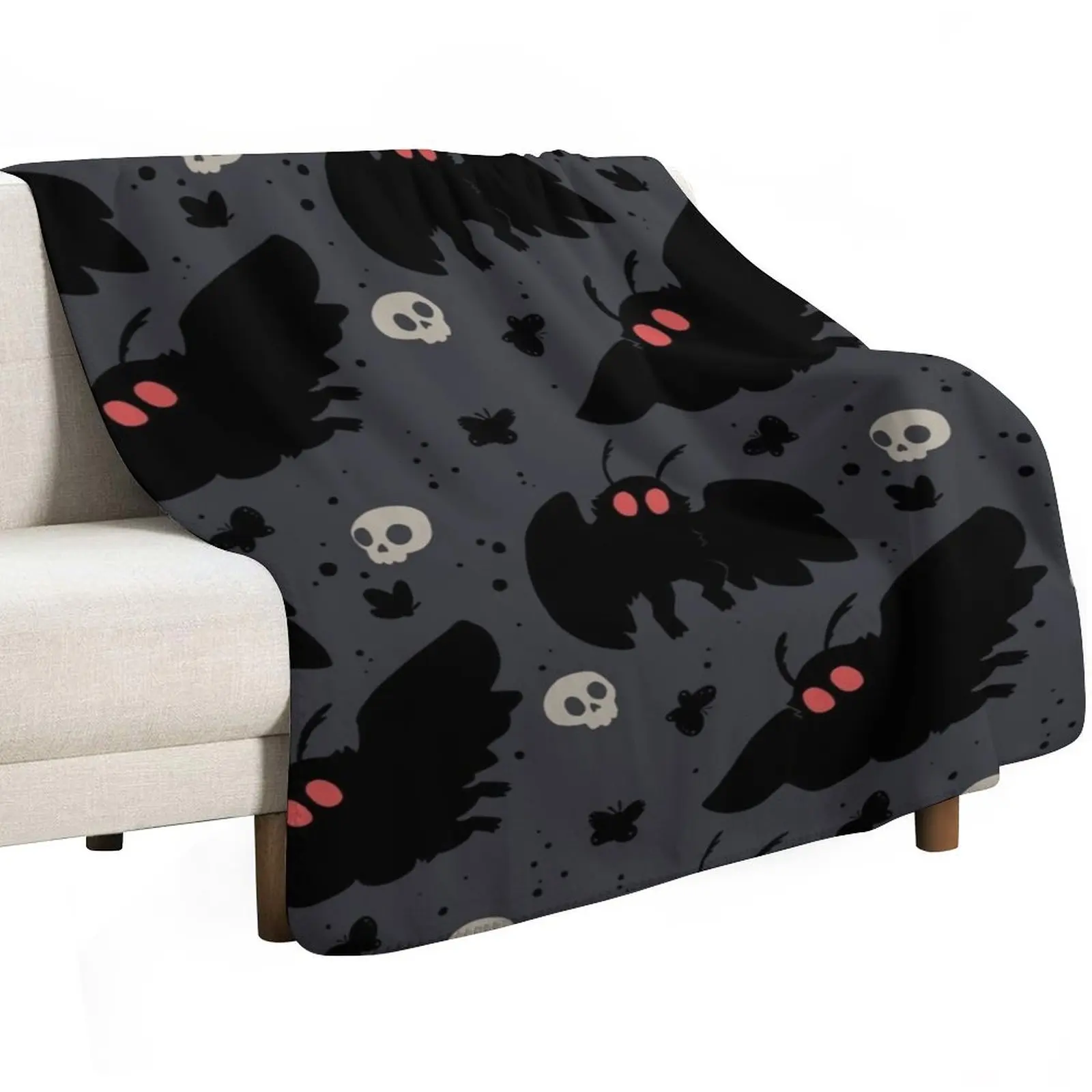 Mothman - Night Grey Throw Blanket Stuffeds Sofas warm for winter Flannel Quilt Plaid Blankets