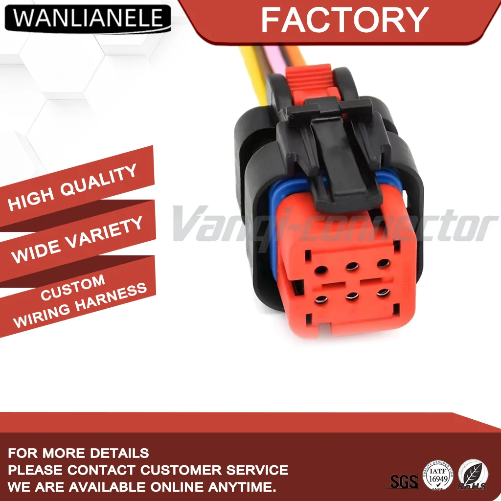 50set 776433-1 6Pin 4.5mm Pitch Sealed Automotive Connector Male Housing Black 2Row Car Wiring Plug