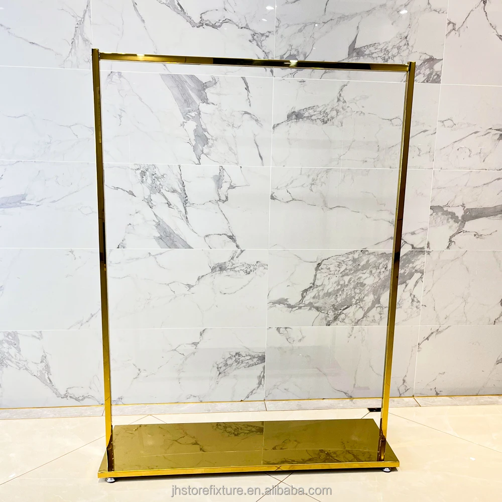 Custom.Custom .Custom.Customization Stainless Steel Shiny Gold Horizontal Hanging Retail Shoe Shelving Display Racks Clothes