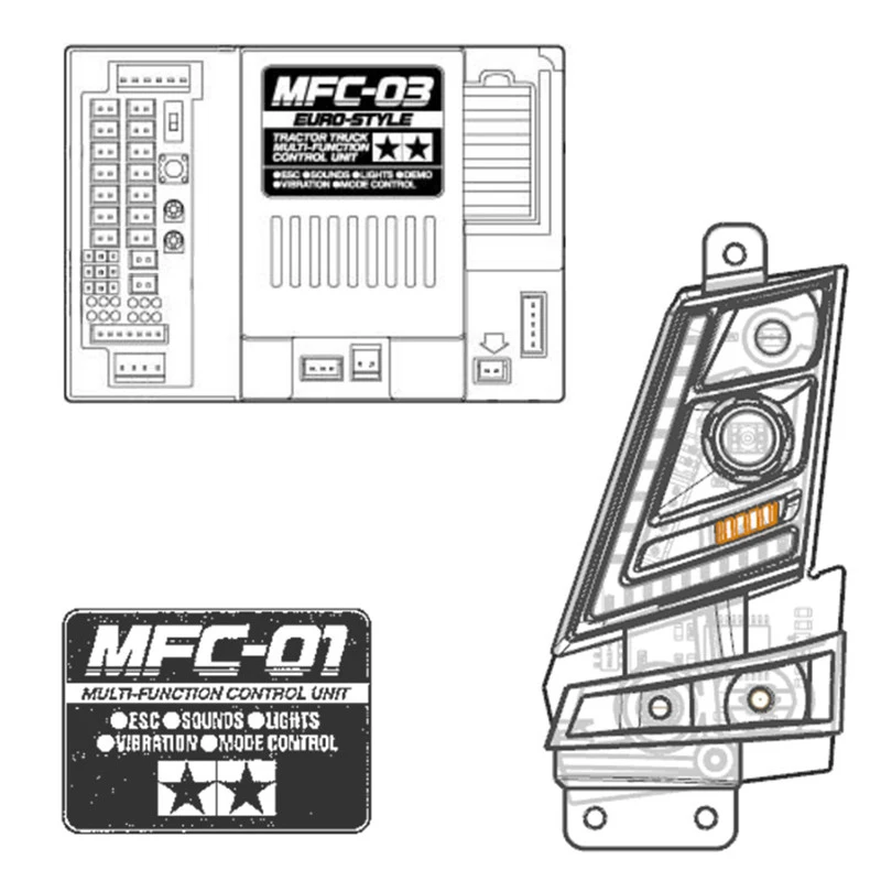 1:14th Scale 4 In 1 Light Set Lamp System MFC-03 01 for Tamiya RC Truck Tipper VOLVO FH16 750 56362 Model Car DIY Parts