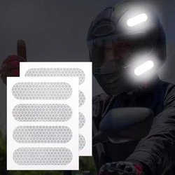 8pcs Motorcycle Helmet ReflectiveStrips Stickers White High Visibility Reflector Warning Mark Motorcycle Exterior Accessories
