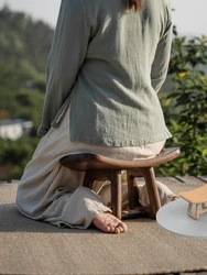 Zen meditation bench with mortise and tenon, black walnut wood, solid wood, meditation yoga, kneeling and bowing stool