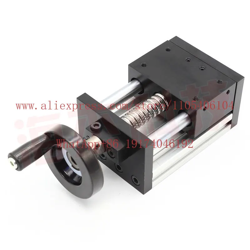 Manual Linear Slide Module Hand Wheel Precision Translation Table with Scale Locking Ball Screw Guide Rail Hand Crank
