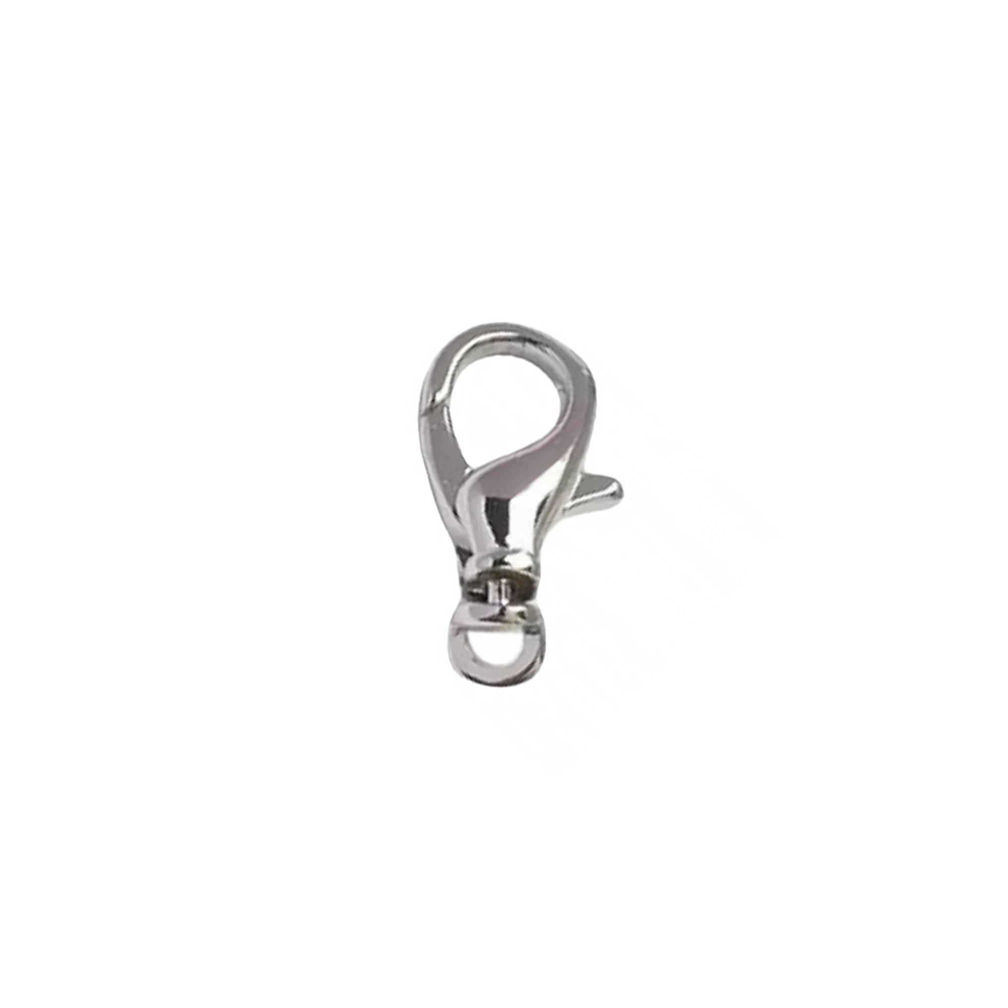 Classic simple Korea 16mm Small Sterling silver 925 smooth swivel O ring Lobster claw clasp chain Pearl necklace bangle DIY