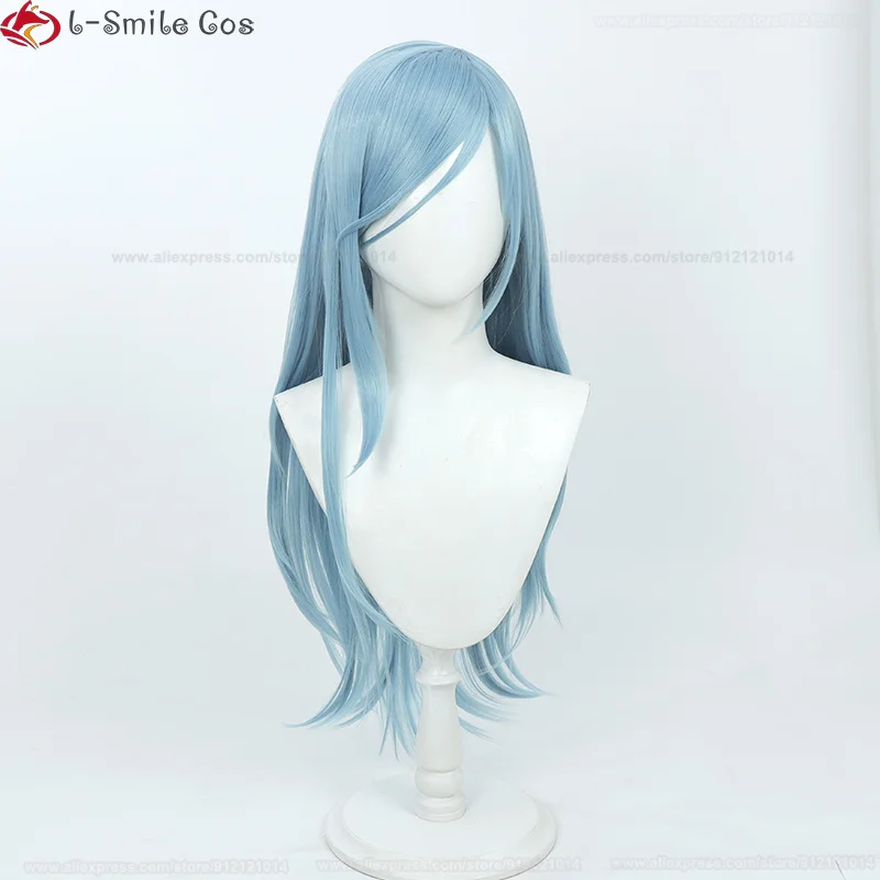 High Quality Anime Hinomori Shizuku Cosplay Wig 80cm Long Blue Heat Resistant Synthetic Hair Halloween Wigs + Wig Cap