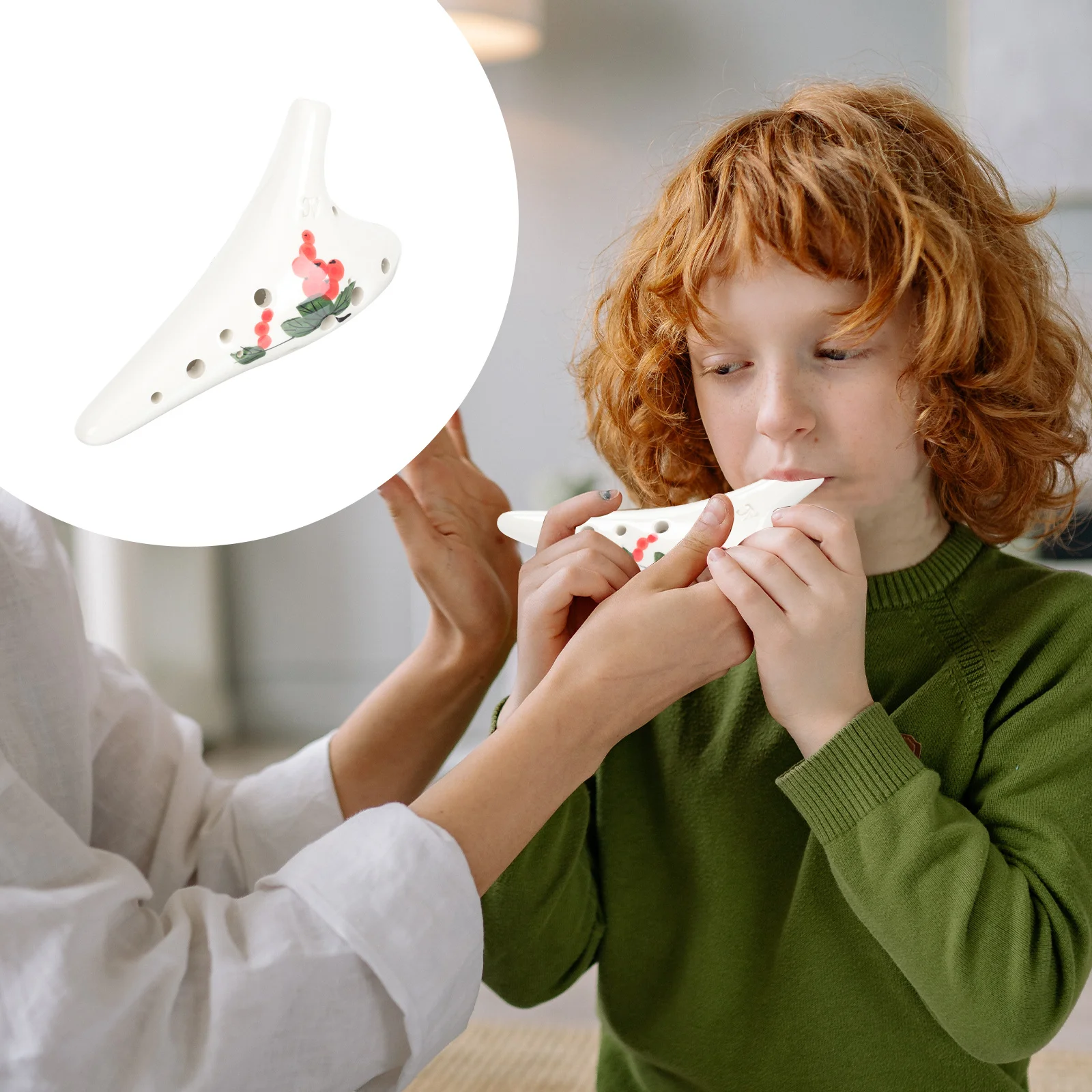 أداة ممارسة الأكرينا المبتكرة ذات 12 فتحة، صوت جميل، تجربة لعب مريحة، الأكرينا السيراميكية