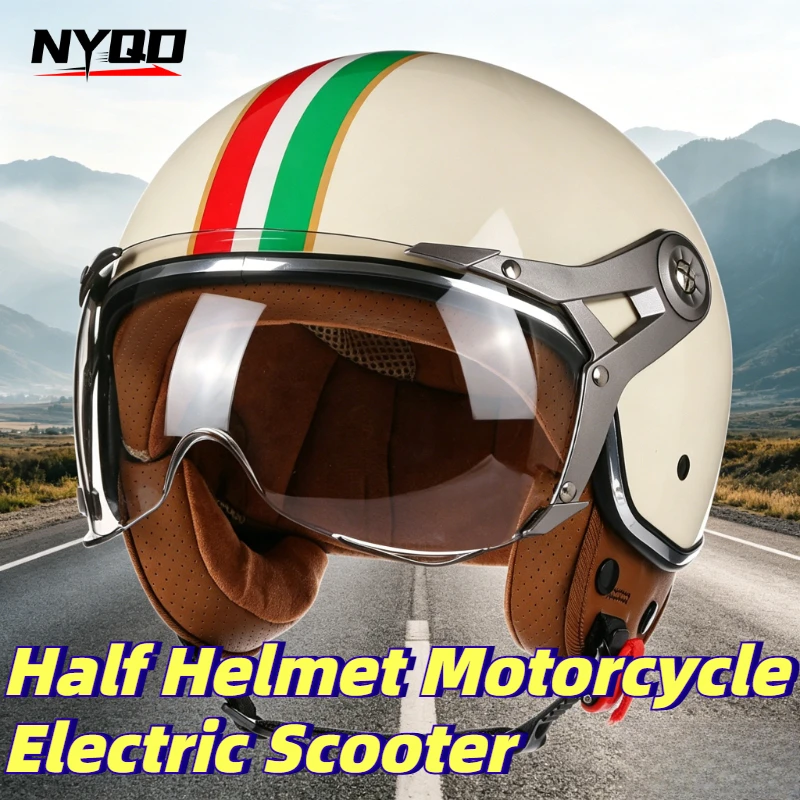 

Half Helmet Motorcycle Electric Scooter DOT Approved Lightweight Open Face for Men Women All Season Riding