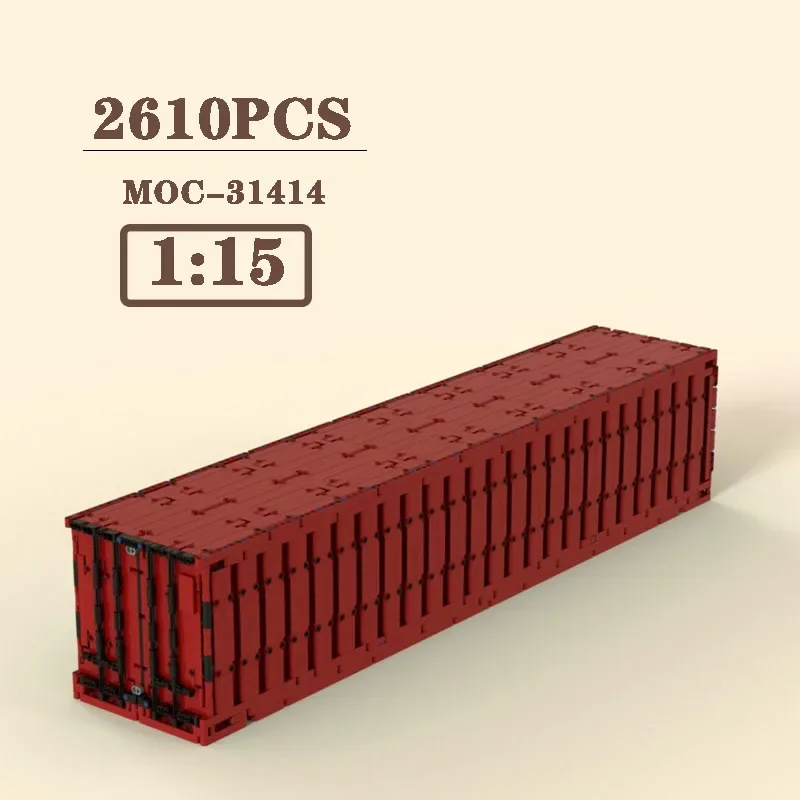 

New Overseas Container MOC-31414 with A Ratio of 1:15, 2610PCS Building Blocks, Adult Boy Birthday and Christmas Gift Toys