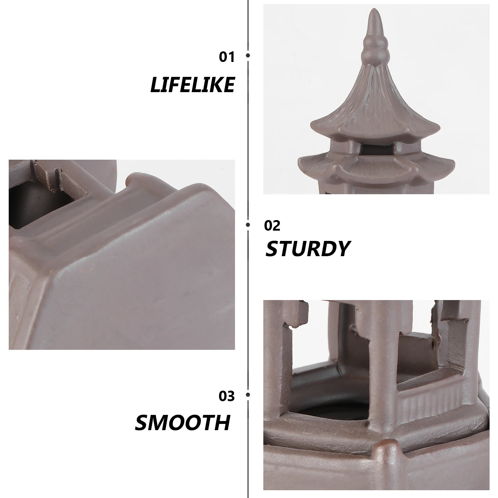 

1Pcs Hexagonal Pavilion Micro Landscape Ornament Lifelike Rockery DIY Crafts Art Creative Pavilion Decor for Bedroom Living Room