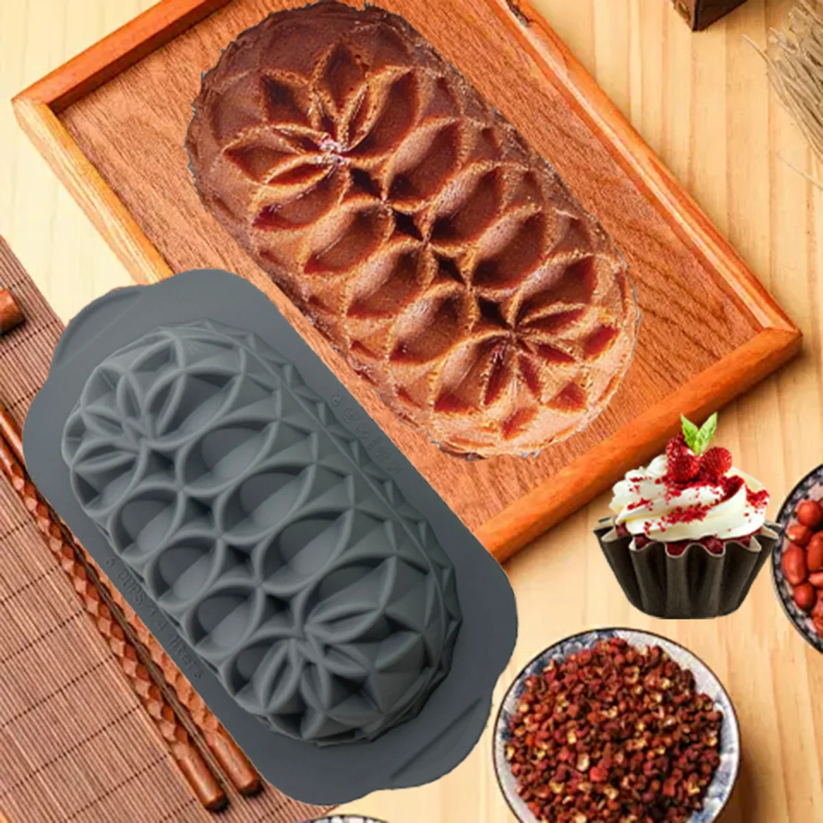 

Силиконовая форма для торта из двух частей, форма для выпечки торта в форме лотоса, термостойкий инструмент для выпечки кондитерских изделий в кухонной печи