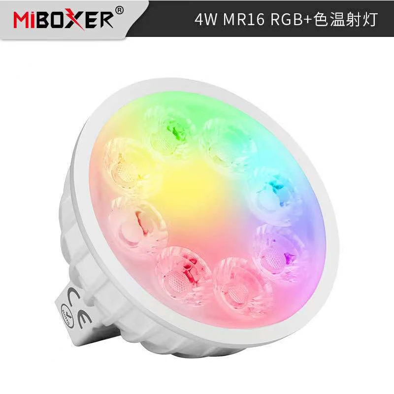 MiBoxer 4W GU10 Dimmable LED Bulb AC85-265V RGBCCT (2700-6500K) WiFi Smart LED Spotlight Bulbs 2.4G RF Wireless Remote Control