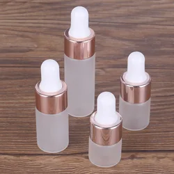 20/50/100pcs 1ml/2ml/3ml/5ml Transparent Frosted Tiny Glass Dropper Bottles with Glass Pipette for Essential Oil Aromatherapy